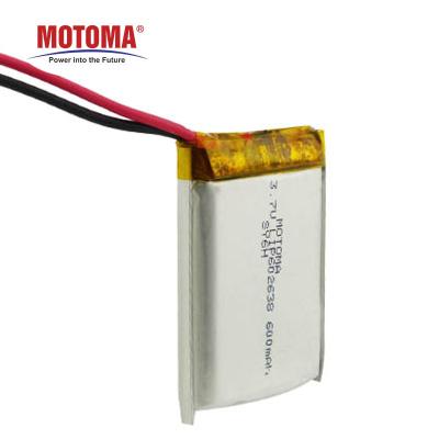 China 3.7v 600mAh Toy Rechargeable Battery With PCM And Connector for sale