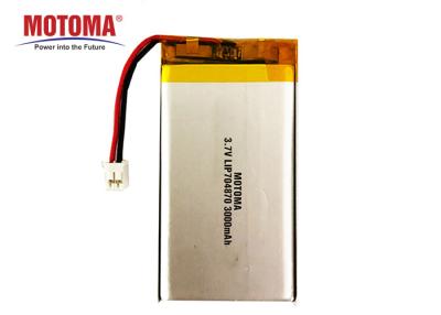 China High Capacity Lithium Polymer Battery 3000mah 3.7V 500 Times Cycle Life for sale