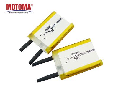China KC Certified Lithium Ion Polymer Battery 3.7 V 350mah For Electronics for sale