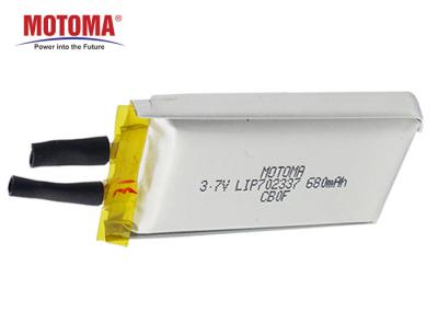 China LIP702337 68mAh Super Rechargeable Lithium Ion Battery With Low Self Discharge for sale
