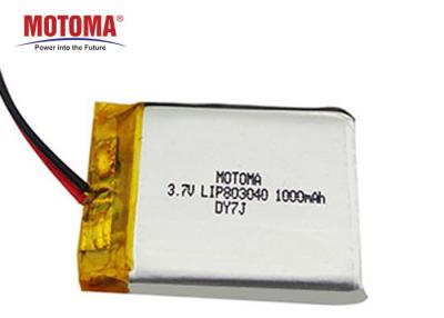 China MOTOMA Rechargeable Lithium Ion Battery , Li Ion Battery Pack 3.7 V 1000mah for sale