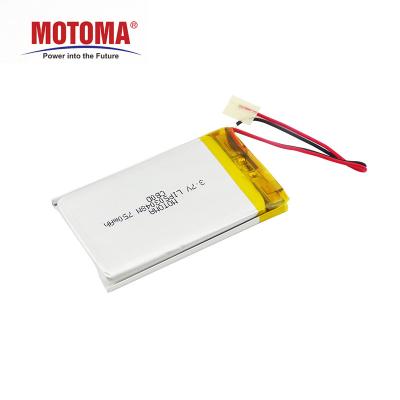 China MOTOMA High Capacity Lithium Ion Battery 3.7V 950mAh With Pcb Wires Connectors for sale