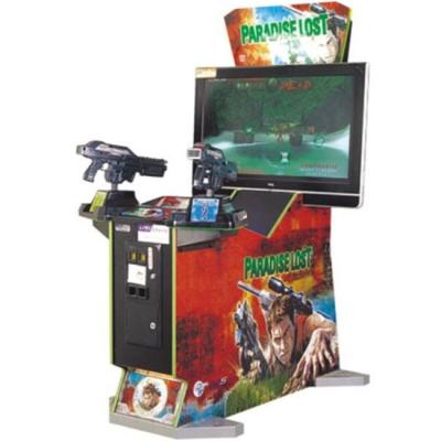 China Arcade game red color fiberglass material high definition LCD shooting simulation for sale