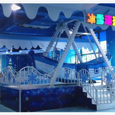 China Blue color good fiberglass quality pirate ship for amusement park family fun for sale