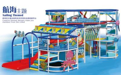 China Indoor soft playground in blue design  for kids with sailing theme for sale