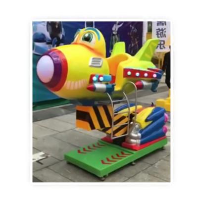 China MP4 kiddie ride with music and video in yellow color airplane for kids for sale