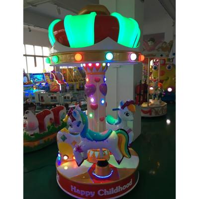 China 3 seats crown merry go round with durable horse design for kids amusement park for sale