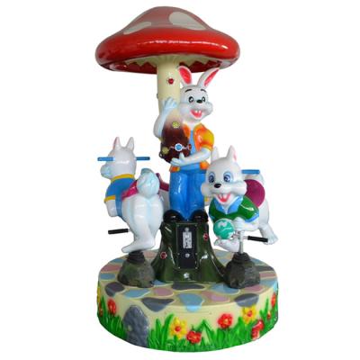 China 3 seats small rabbit carousel with cute cartoon design for kids indoor playground for sale