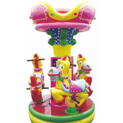 China 3 seats donkey merry go round with cute cartoon design for kids amusement park for sale