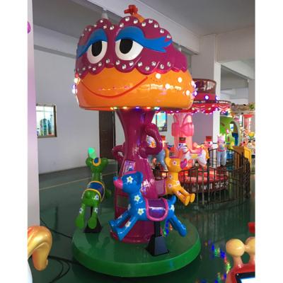 China 3 seats sika deer carousel with durable cartoon design for family entertainment center for sale
