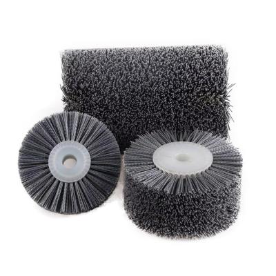 China Custom Industrial Abrasive Nylon Cylindrical Brush For Wood Metal for sale