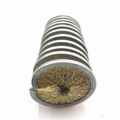 China Rollo de pincel de resorte de bobina espiral de metal galvanizado para pulido en venta