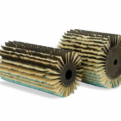 China Papel de areia Sisal sob medida Rolamento de cabeça de escova de areia de metal para polir madeira à venda