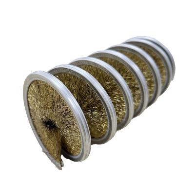 China Copper Wire Burring Cleaning Spiral Wire Brush Cylindrical Roller for sale