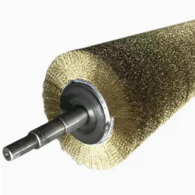 China Rodillo de pincel cilíndrico industrial rotativo de metal para limpieza de cinta transportadora en venta