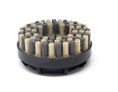 China Scrub Disc Sanding Brush Head Threaded Hole Combined Wire for sale