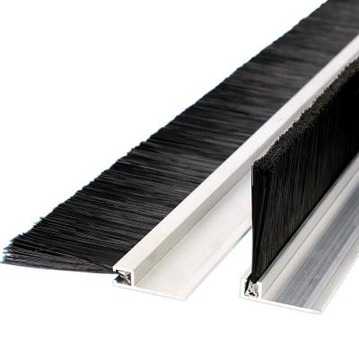 China Nylon Bristle Aluminium Holder Door Bottom Seal Brush Strip for sale