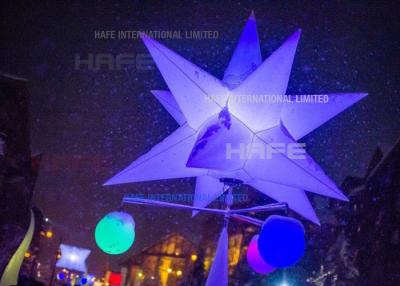 China da estrela inflável maravilhosa da decoração da iluminação do diâmetro de 2.5m estrelas de suspensão decorativas à venda