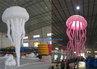 China 1.6m Dia Night Club Inflatable Advertising Balloon Decorative Night Light Jellyfish for sale