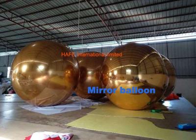 China Golden 2.5m Inflatable Mirror Ball Floating Sliver Disco Balloon For Events for sale