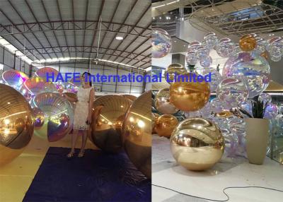 China Golden Laser Dazzle Inflatable Mirror Balloon 1m 1.5m 2m 2.5m 3m For Dubai Royal Events Use for sale