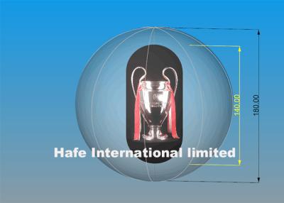 China publicidad del balón de aire del PVC de la mayor nivel de los 2.5m con el trofeo del campeón dentro en venta