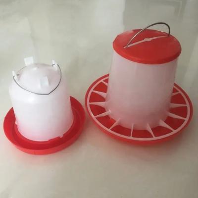China New Type Red Chicken Drinker With Leg Water Bucket Manual Poultry Feeder And Drinker Farming Equipment for sale