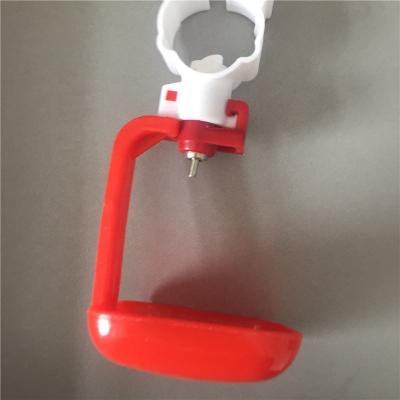 China Orange Poultry Nipple Cup Chicken Water Dispenser Nipple Plastic ABS for sale
