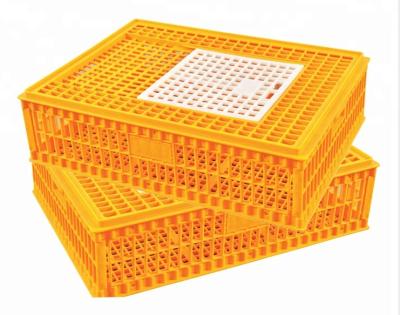 China Orange Plastic Chicken Transport Cages PE Plastic Poultry Carrier for sale