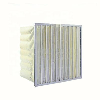 China 6 filtro de aire de bolsa, F8 F7 filtro de aire de bolsillo de algodón sintético amarillo lavable en venta