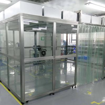 China H14 HEPA Soft Wall Cleanroom Booth Portable With Laminar Flow FFU Ceiling for sale