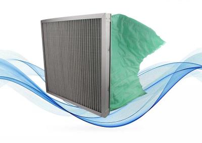 China 1um filtro de aire de bolsillo de fibra de vidrio para el sistema HVAC 45%-95% eficiencia de filtración en venta