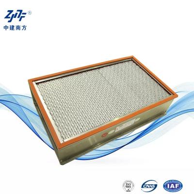 China Filtro industrial HEPA de acero inoxidable resistente a altas temperaturas para HVAC en venta