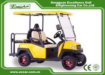 China EXCAR yellow CE Approved 48V Trojan Battery Powered Electric Golf Cart Yellow Colour for sale
