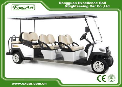 China EXCAR 8 Seater White Electric Sightseeing Car Tourist Bus With Onboard 17AH Charger for sale