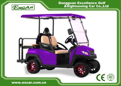 China Fuel Type Electric Golf Car 350AH 3.7W Aluminium Electric Hunting Carts Framework Purple for sale