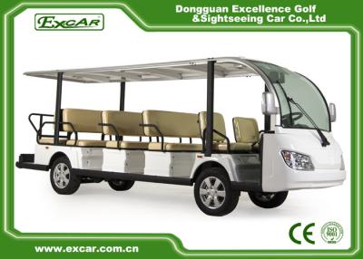 China EXCAR White 14 Seater Electric Sightseeing Bus With Trojan Battery for sale