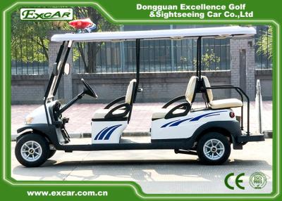 China White Color 6 Person Electric Patrol Car With Knock - Down Caution Light for sale