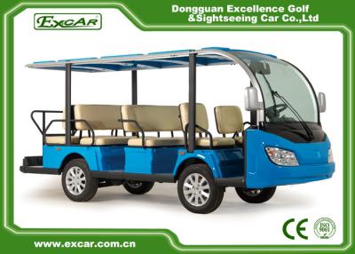 China Blue 11 Seater Electric Sightseeing Car With 72V 7.5KW KDS Motor for sale