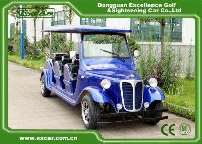 China Carros de golf clásicos ahorros de energía con el tipo azul del vintage del color de 3 filas en venta