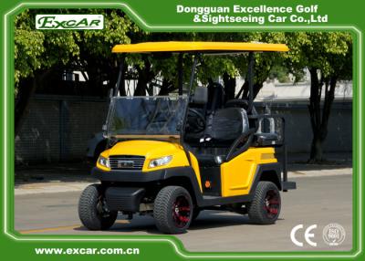 China EXCAR Electric Fuel Type Yellow Electric Golf  Car 3 - 4 Seater 48V 350AH Trojan Battery for sale