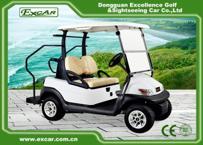 China Carro de golf blanco de la batería 48v, dos coches del golf del coche del club del pasajero con el acelerador impermeable del 100% en venta