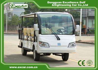 China EXCAR white 72V 11 Seater Electric Sightseeing Car With Storage Basket for sale