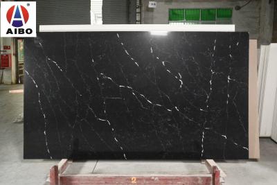 China Artificial Black Calacatta Quartz Stone Slab（Acid Resistant） for sale