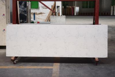 China Carrara White Highly Imtimated Artificial Quartz  Grey Kitchen Countertop for sale