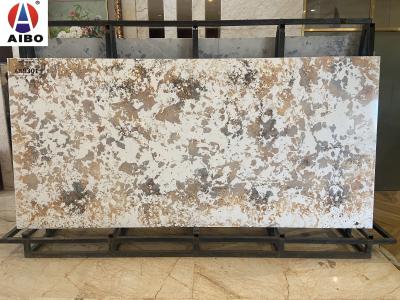 China 20mm Marble Look Rock Red Color Artificial Quartz Stone Slab For Bath Vanity Top Indoor Decor for sale
