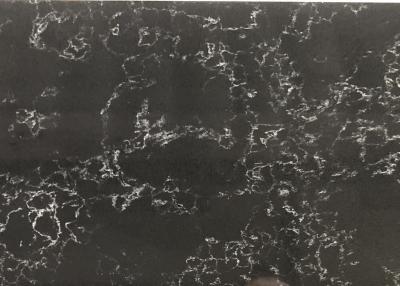 China Black Carrara Artificial Quartz Stone Heat Resistance Easy To Clean for sale