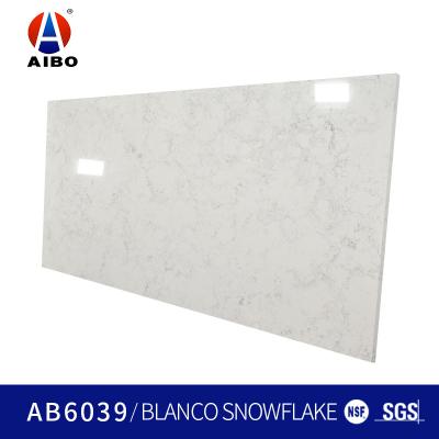 China Sparkle White Grey Veined 3200*1600 Artificial Quartz Slabs Home Decoration for sale