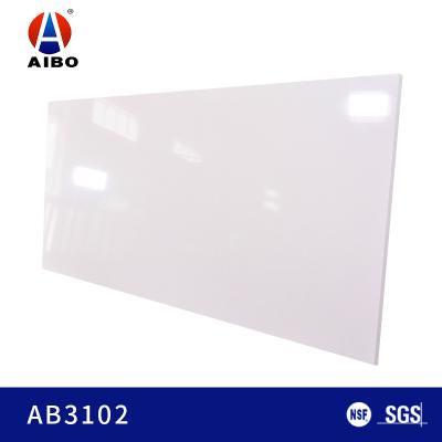China Spotless 3000*1600MM Plain White Artificial Quartz Stone For Kitchen for sale