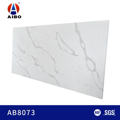 China Bancada branca de quartzo de Carrara do sólido de 2cm 3cm com parte superior da vaidade de Btahroom à venda